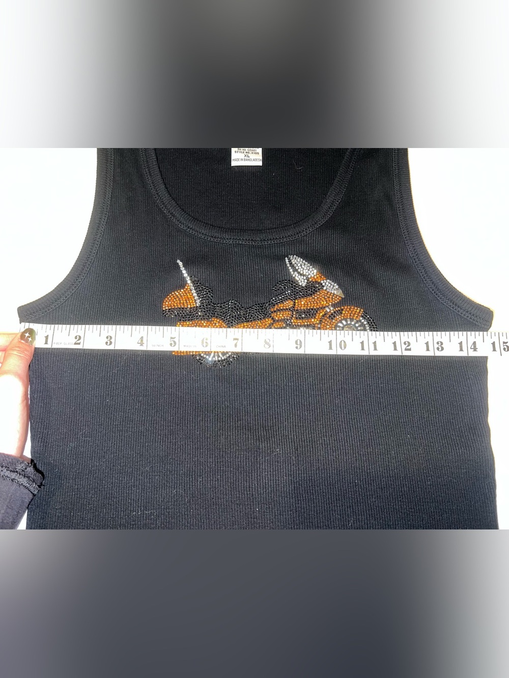 Vintage Rhinestone Motorcycle Tank - Picture 7 of 9